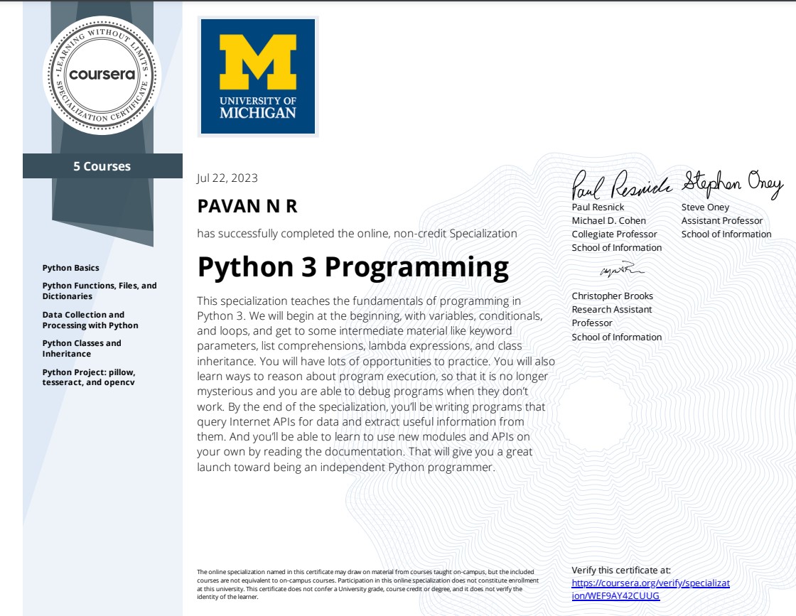 Python Certificate